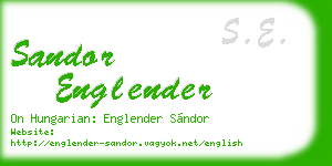 sandor englender business card